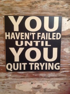 You Havent Failed Until You Quit Trying
