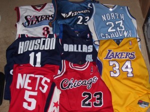Nike has produced replica NBA jerseys through their Swingman brand line and produced official NBA jerseys in the 1990s. 